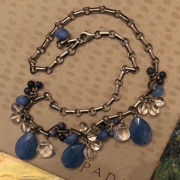 Vintage Silpada Sterling Silver Blue Quartz Sodalite and Crystal Necklace N1242 - Picture 8 of 10